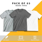 MEN Pack of 3 plain Half Sleeves T-Shirt